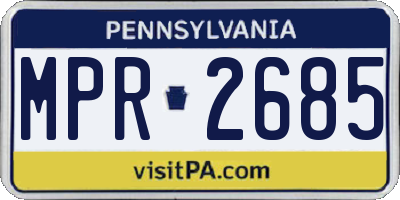 PA license plate MPR2685