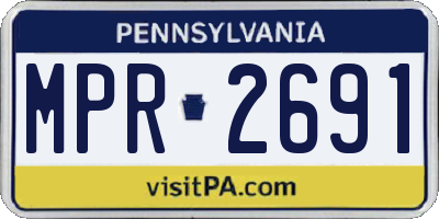 PA license plate MPR2691