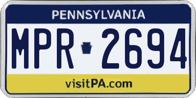 PA license plate MPR2694