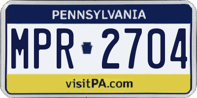 PA license plate MPR2704