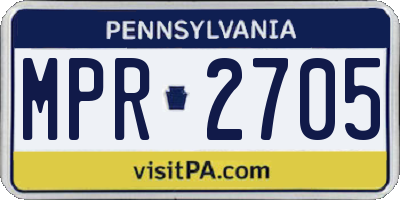 PA license plate MPR2705