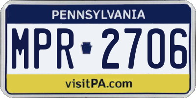 PA license plate MPR2706