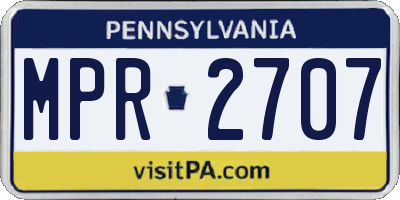 PA license plate MPR2707