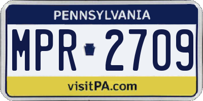 PA license plate MPR2709