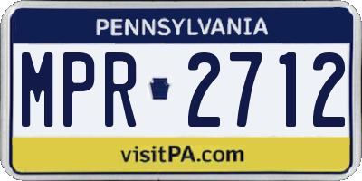 PA license plate MPR2712