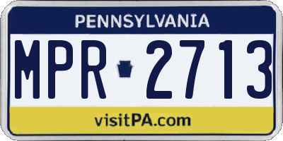 PA license plate MPR2713