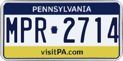 PA license plate MPR2714