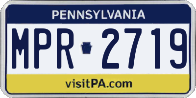 PA license plate MPR2719