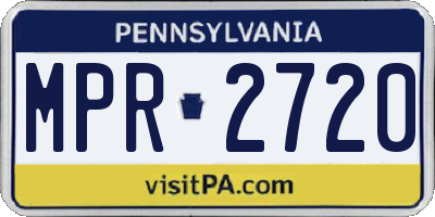 PA license plate MPR2720