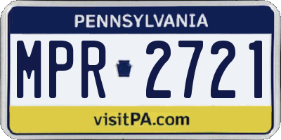 PA license plate MPR2721