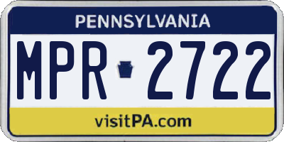 PA license plate MPR2722
