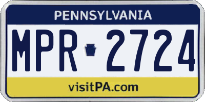 PA license plate MPR2724