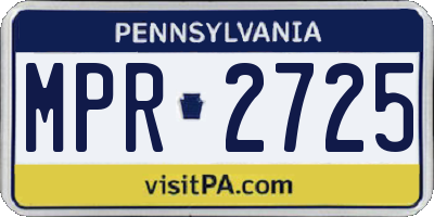PA license plate MPR2725