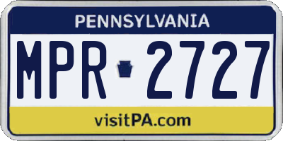 PA license plate MPR2727