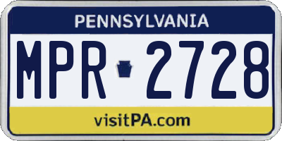 PA license plate MPR2728