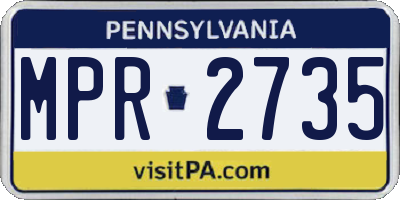 PA license plate MPR2735
