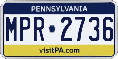 PA license plate MPR2736