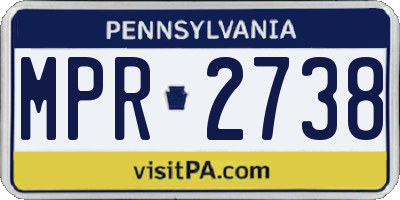PA license plate MPR2738