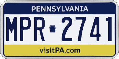 PA license plate MPR2741