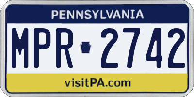 PA license plate MPR2742