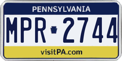 PA license plate MPR2744