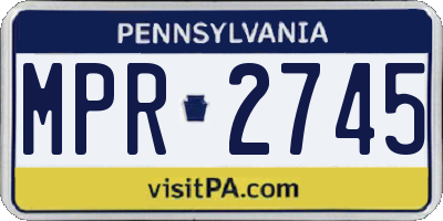 PA license plate MPR2745
