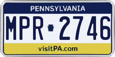 PA license plate MPR2746