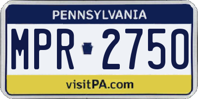 PA license plate MPR2750