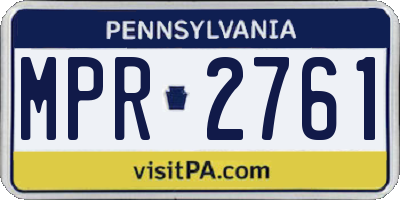 PA license plate MPR2761