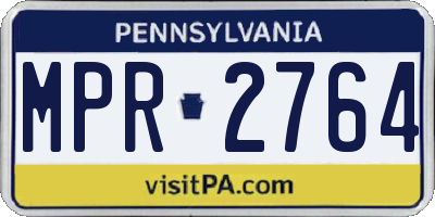 PA license plate MPR2764