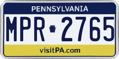 PA license plate MPR2765