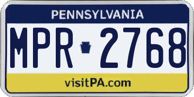 PA license plate MPR2768