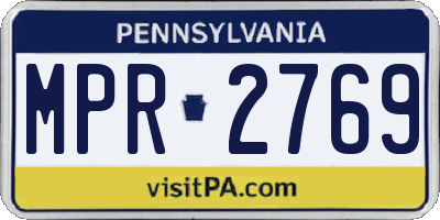 PA license plate MPR2769