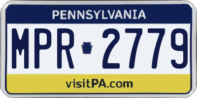 PA license plate MPR2779