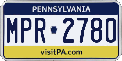 PA license plate MPR2780