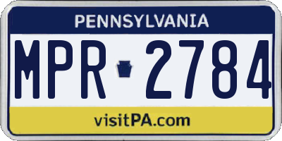 PA license plate MPR2784