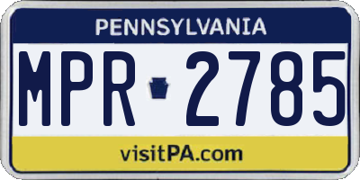PA license plate MPR2785