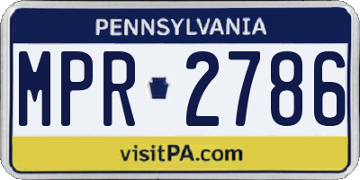 PA license plate MPR2786