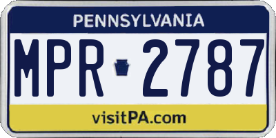 PA license plate MPR2787