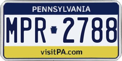 PA license plate MPR2788