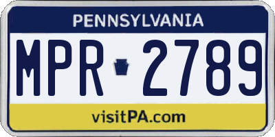 PA license plate MPR2789