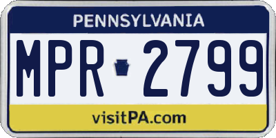 PA license plate MPR2799