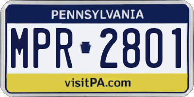 PA license plate MPR2801