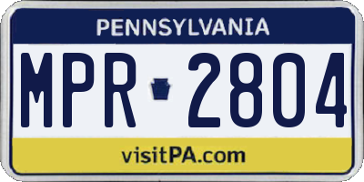 PA license plate MPR2804