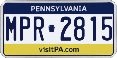 PA license plate MPR2815