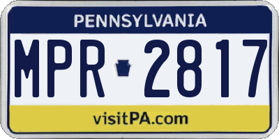 PA license plate MPR2817