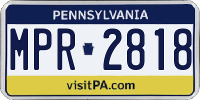 PA license plate MPR2818