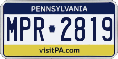PA license plate MPR2819