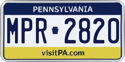 PA license plate MPR2820