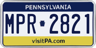 PA license plate MPR2821